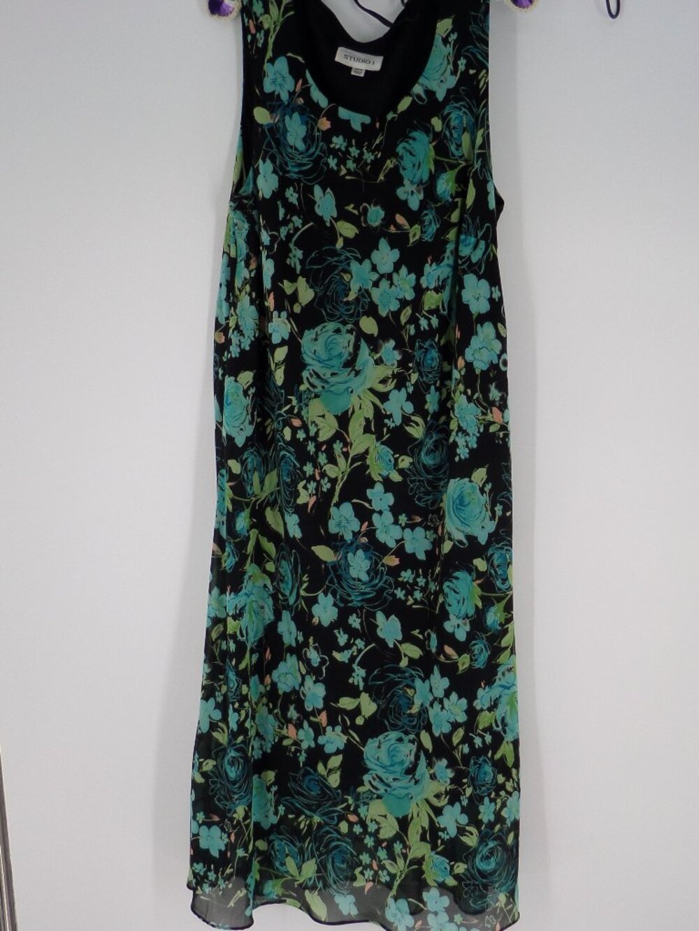 Studio 1 Woman's Floral Black Dress Size 20W NWOT